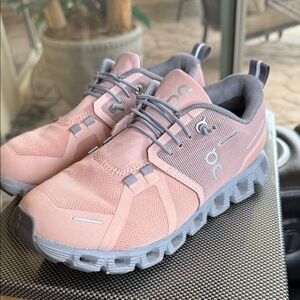 On Running Blush and Charcoal Sneakers